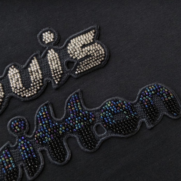 l**is V*t*n bead-embroidered cotton t-shirt 1abykp
