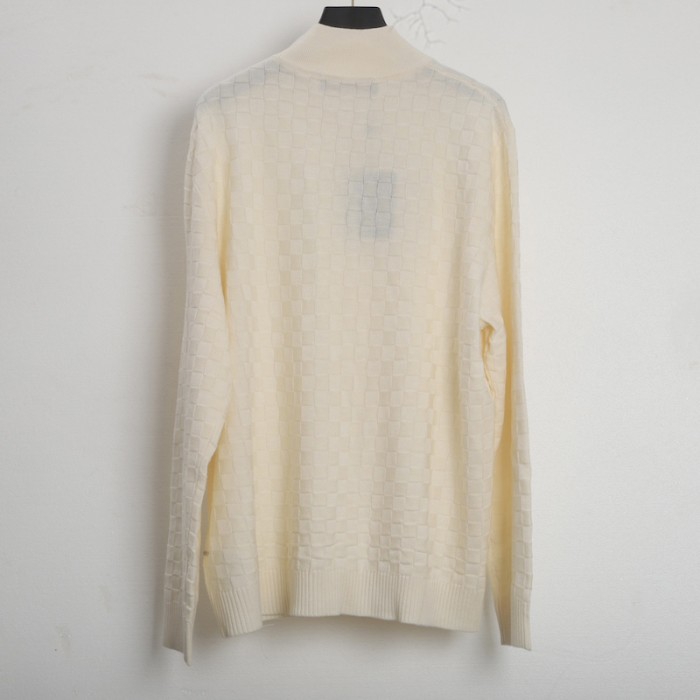 l**is V*t*n damier wool zip-through cardigan 1af520