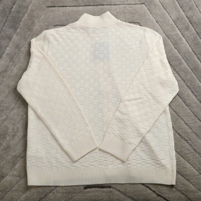 l**is V*t*n damier wool zip-through cardigan 1af520