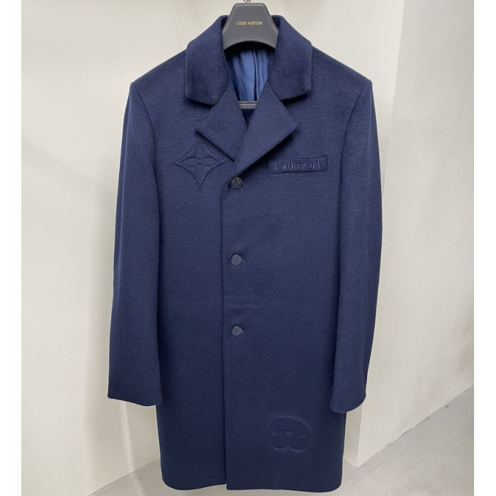 l**is V*t*n classic floral embossed wool coat