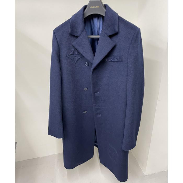 l**is V*t*n classic floral embossed wool coat