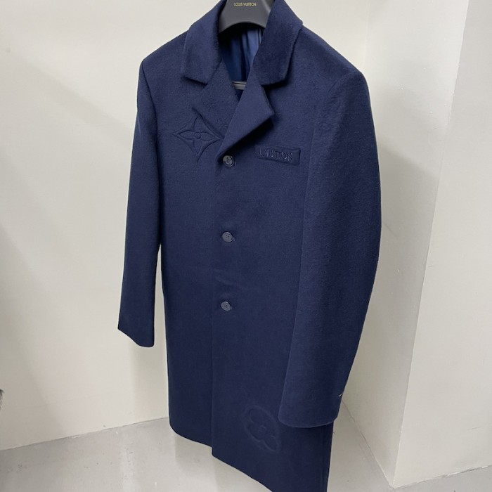 l**is V*t*n classic floral embossed wool coat