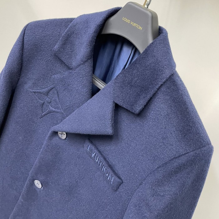 l**is V*t*n classic floral embossed wool coat