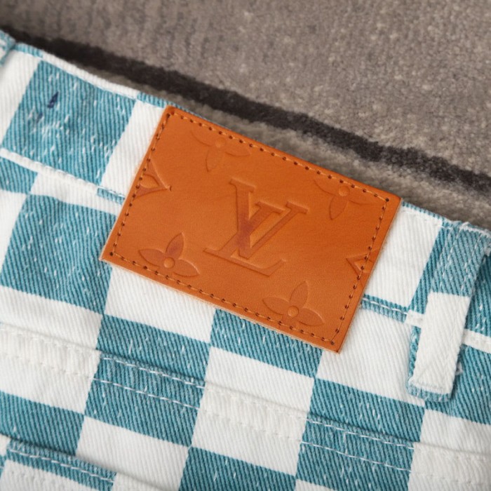 l**is V*t*n damier regular denim trousers 1a9a1m