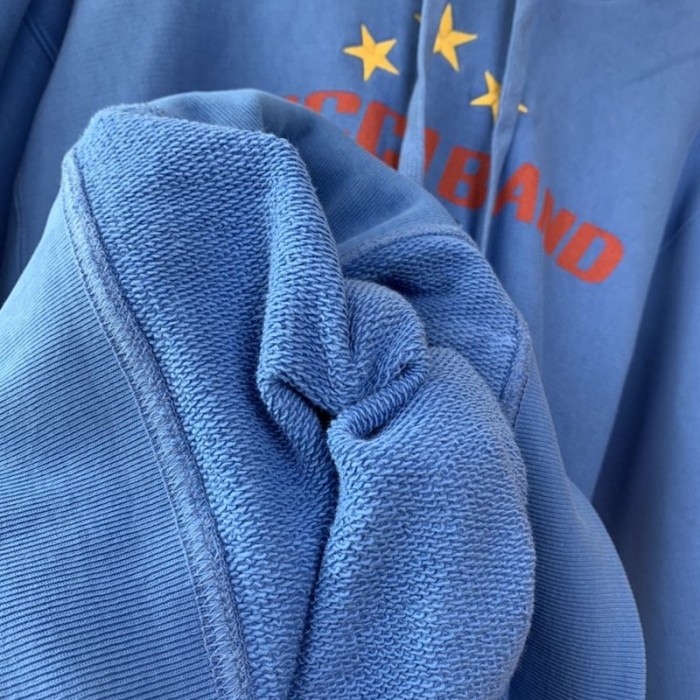 G*u*i band print hooded sweatshirt blue