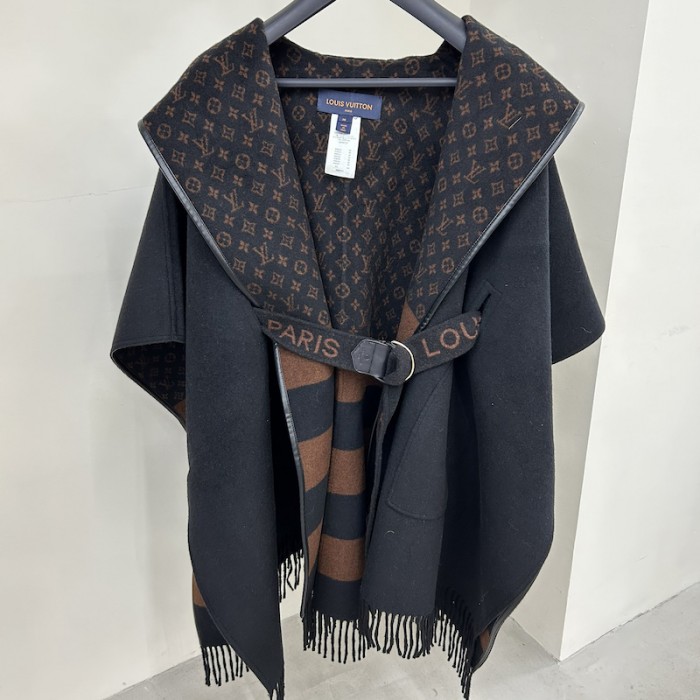 l**is V*t*n hooded cape coat with belt