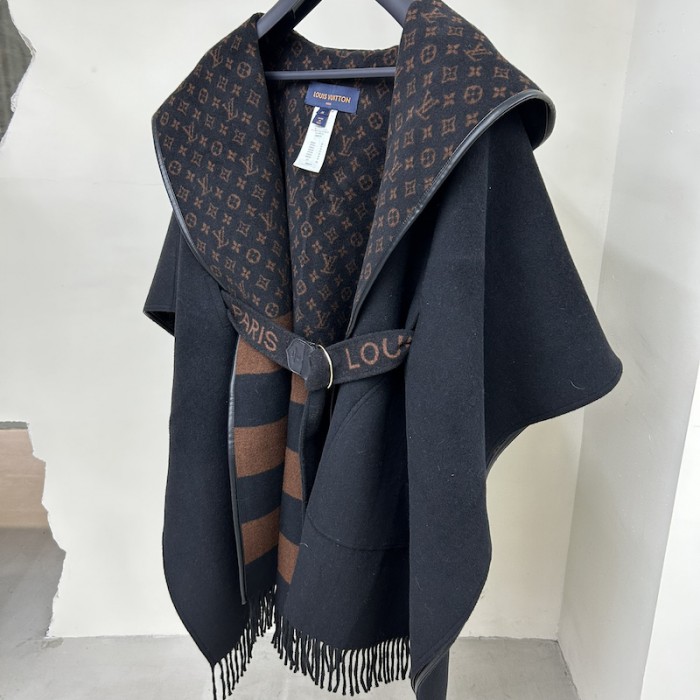 l**is V*t*n hooded cape coat with belt