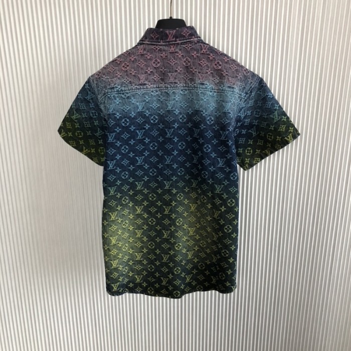 l**is V*t*n monogram gradient denim shirt
