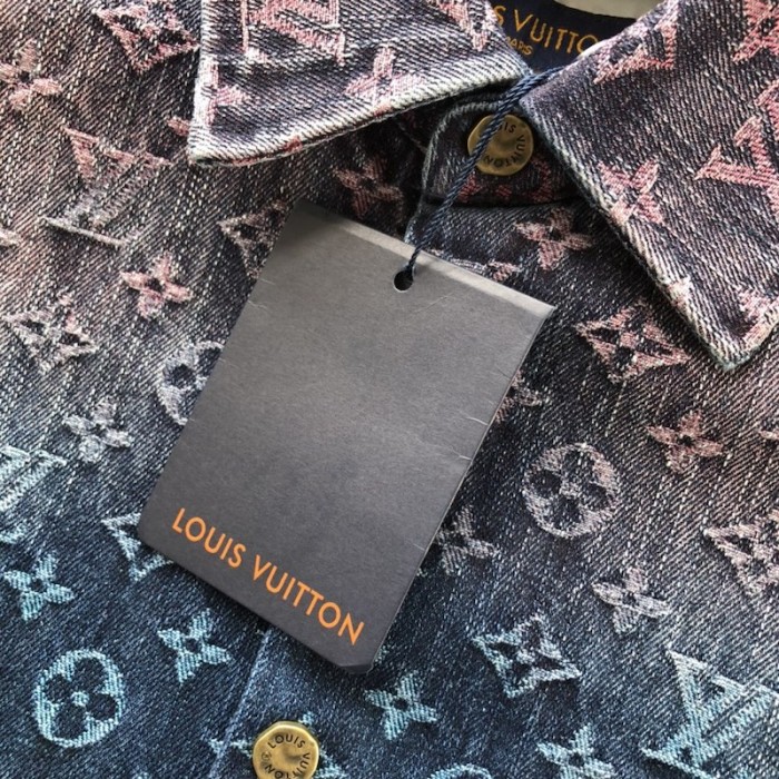 l**is V*t*n monogram gradient denim shirt