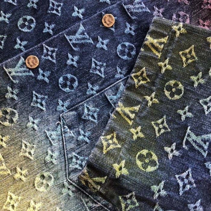 l**is V*t*n monogram gradient denim shirt