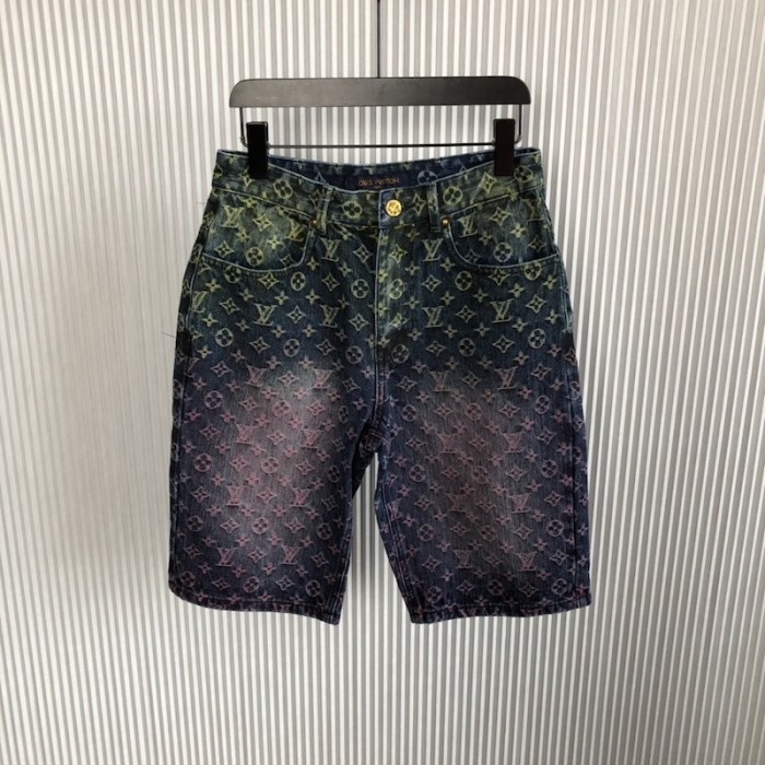 l**is V*t*n monogram gradient denim short