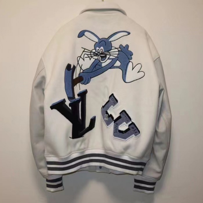 l**is V*t*n multi-patches mixed leather varsity blouson 1aagkf