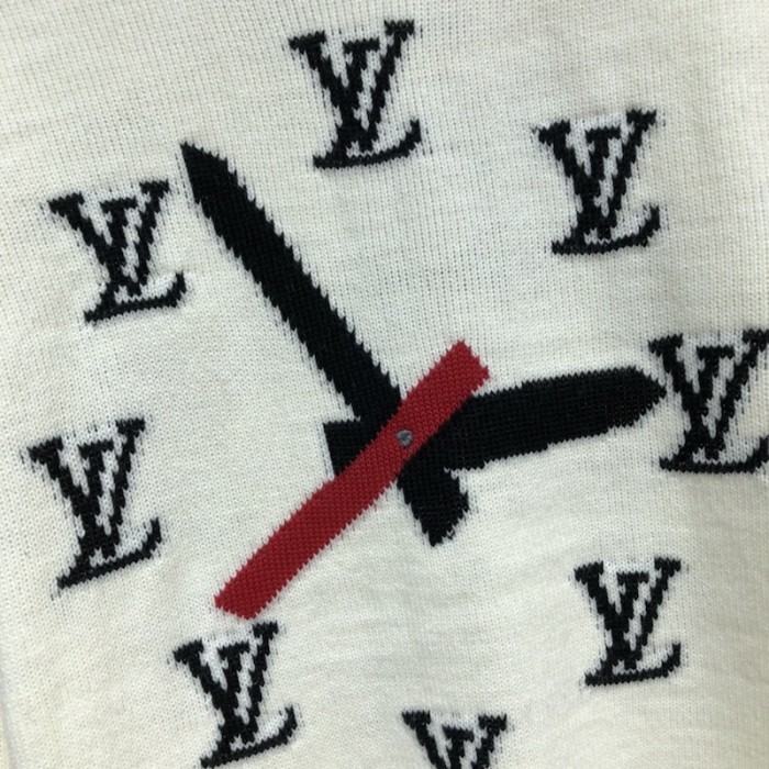 LV Clock Intarsia Pullover Sweater 1A8P4E