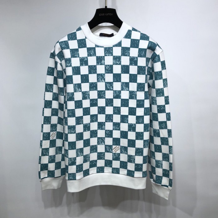 l**is V*t*n damier printed crewneck 1a99vc