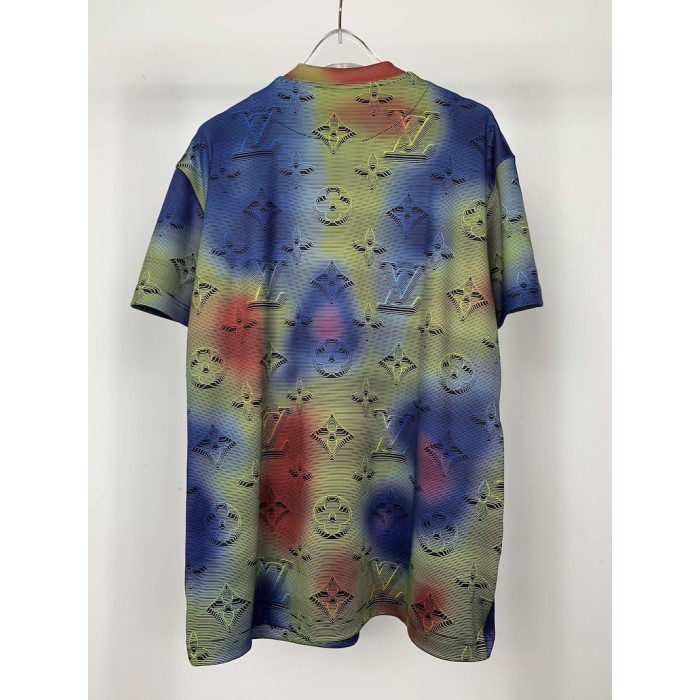 LV Monogram 3D Effect Print Packable T-Shirt Ocean