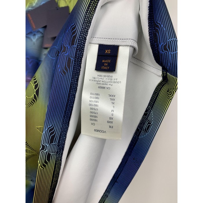 LV Monogram 3D Effect Print Packable T-Shirt Ocean