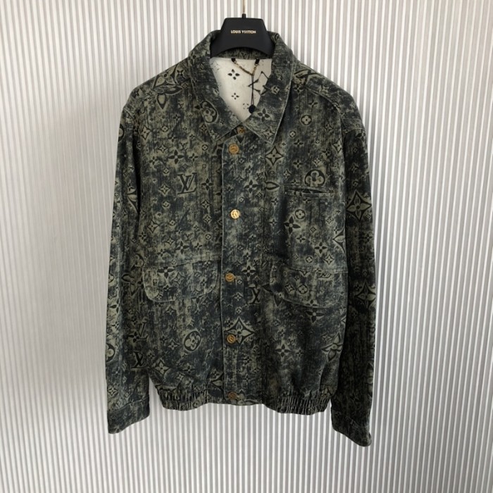 l**is V*t*n monogram tailored denim jacket 1aatfx