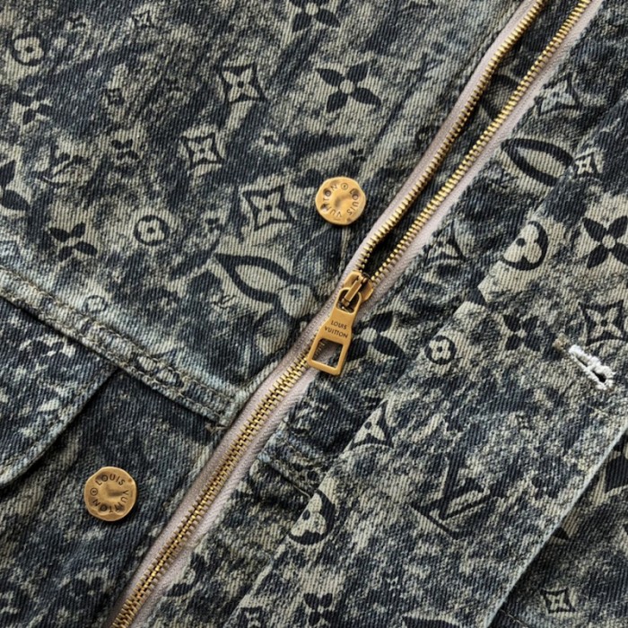 l**is V*t*n monogram tailored denim jacket 1aatfx