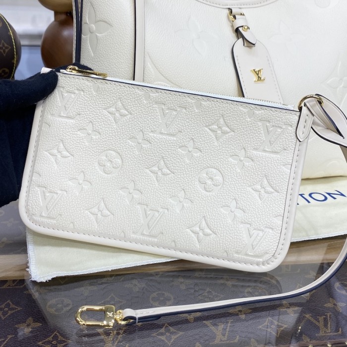 l**is V*t*n monogram empreinte carryall pm bag cream lv m46293