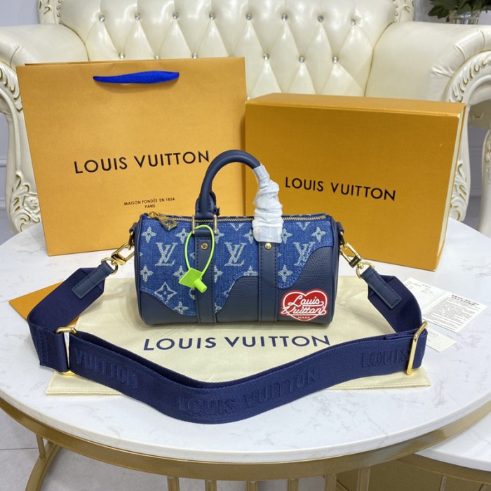 l**is V*t*n monogram denim keepall xs bag m81011