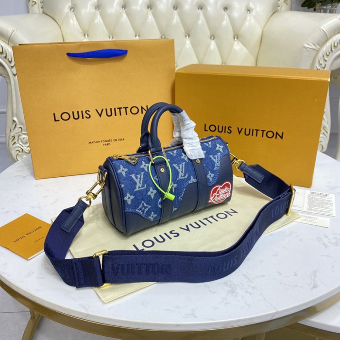 l**is V*t*n monogram denim keepall xs bag m81011