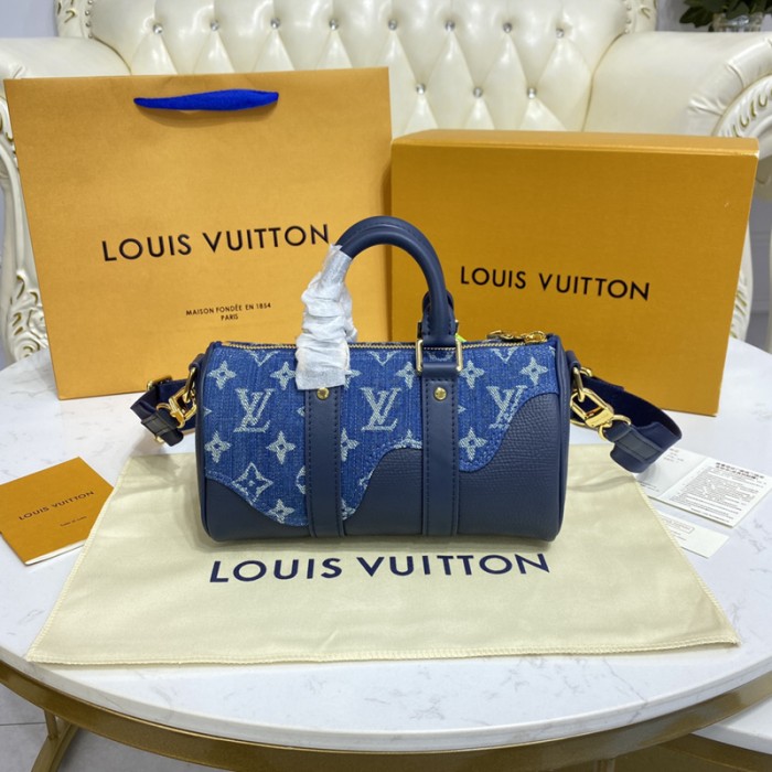 l**is V*t*n monogram denim keepall xs bag m81011