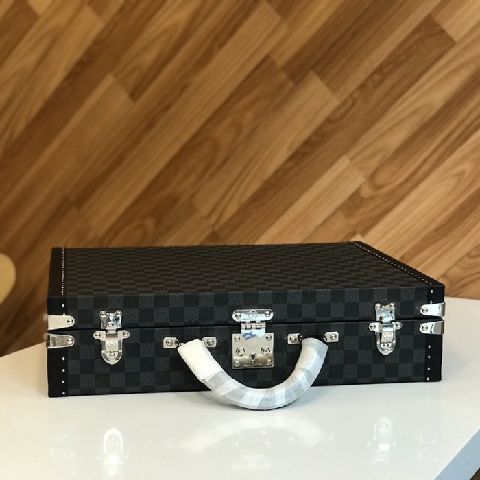 l**is V*t*n damier graphite president classeur briefcase bag
