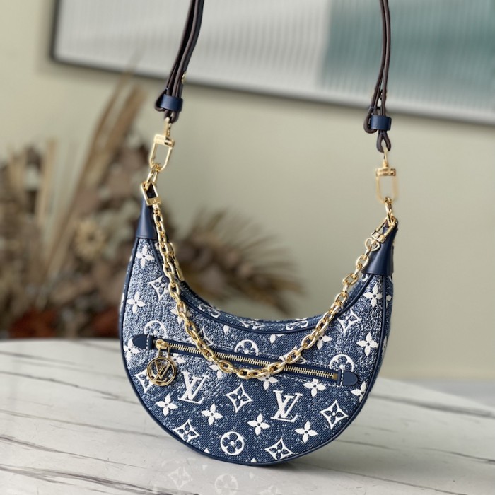 l**is V*t*n monogram denim loop handbag m81166