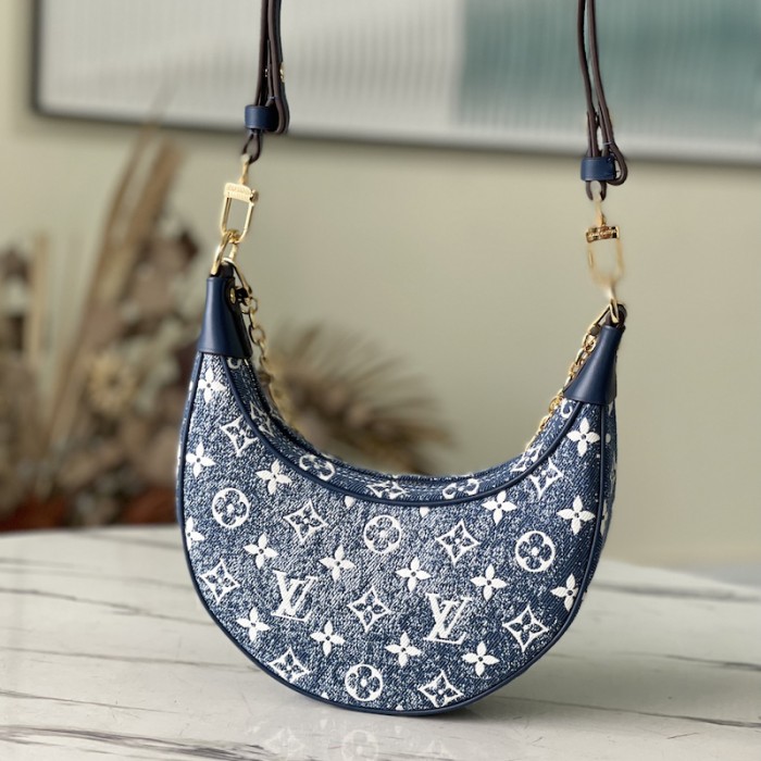 l**is V*t*n monogram denim loop handbag m81166