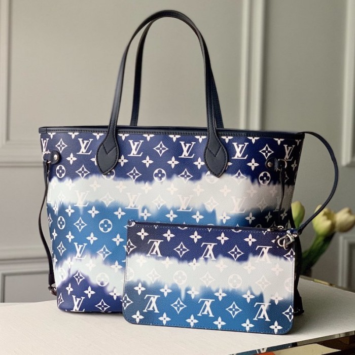 LV Monogram Coated Canvas Escale Neverfull MM M45128
