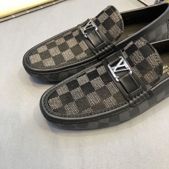 LV Damier Graphite Hockenheim Moccasin Loafers