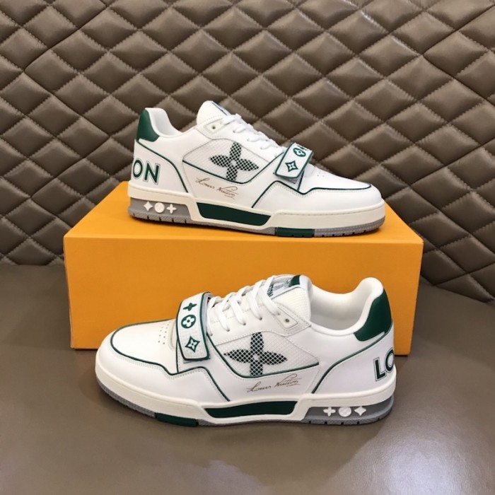 LV Monogram Flowers Trainer Sneaker Green