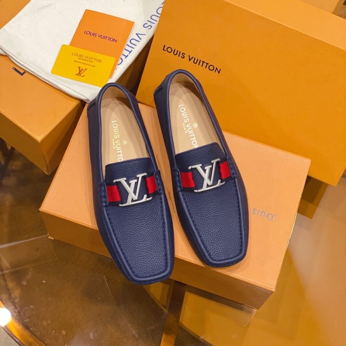 l**is V*t*n monte carlo moccasin loafers blue / red