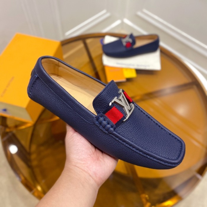 l**is V*t*n monte carlo moccasin loafers blue / red