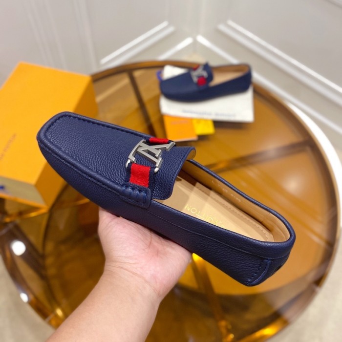 l**is V*t*n monte carlo moccasin loafers blue / red