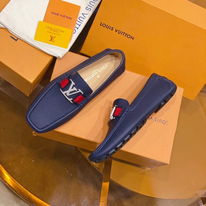 l**is V*t*n monte carlo moccasin loafers blue / red
