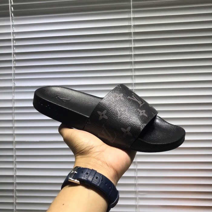 LV Monogram Rubber Waterfront Mule Sandals