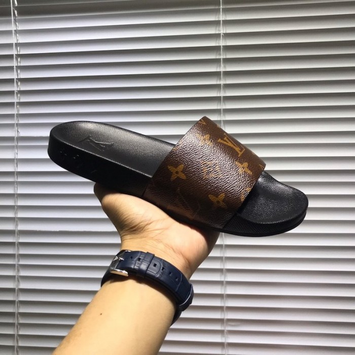 LV Monogram Canvas Rubber Waterfront Mule Sandals