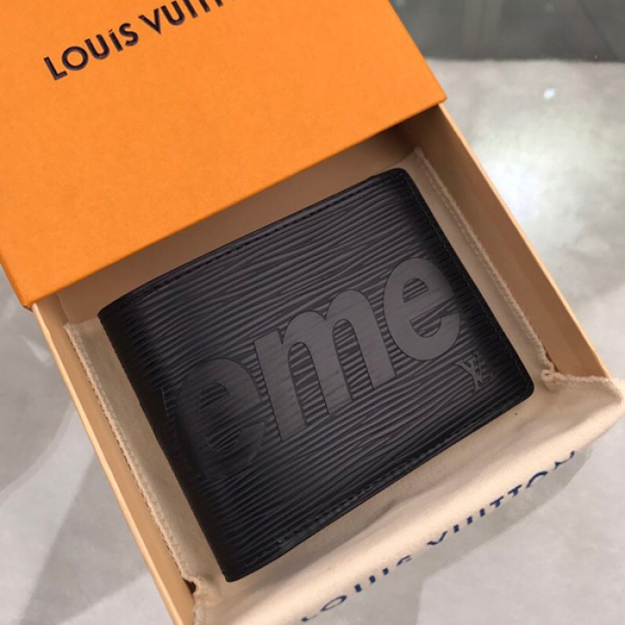 lv x Sup*e slender wallet black m60332