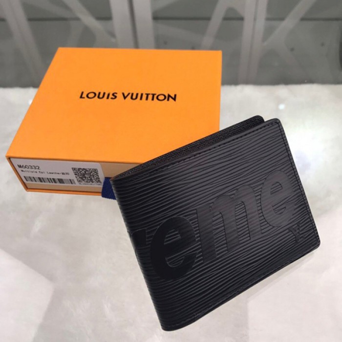 lv x Sup*e slender wallet black m60332