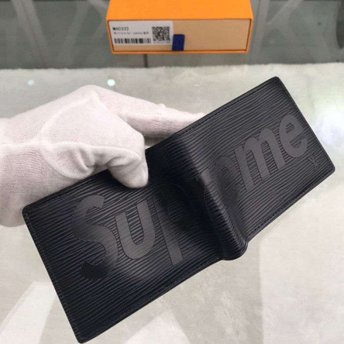 lv x Sup*e slender wallet black m60332