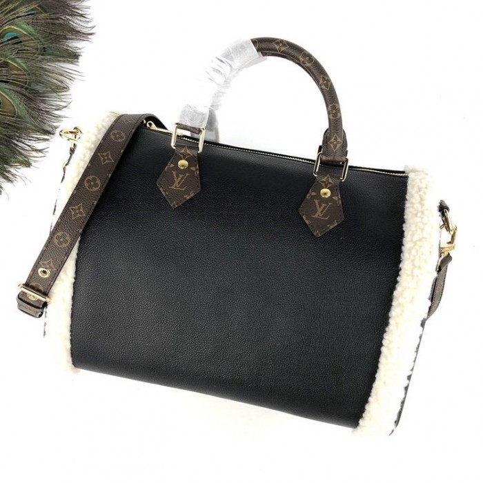 LV Cowhide Leather Speedy 30 Bandouliere M56966