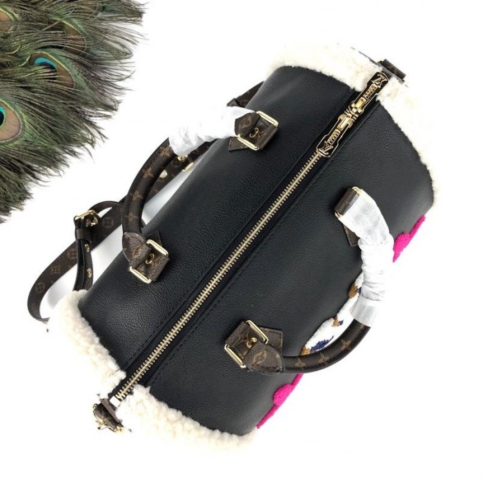 LV Cowhide Leather Speedy 30 Bandouliere M56966