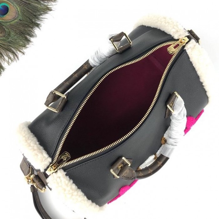 LV Cowhide Leather Speedy 30 Bandouliere M56966
