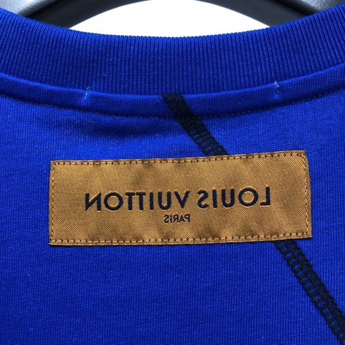LV x NBA lvxnba Embroidery Detail T shirt Blue
