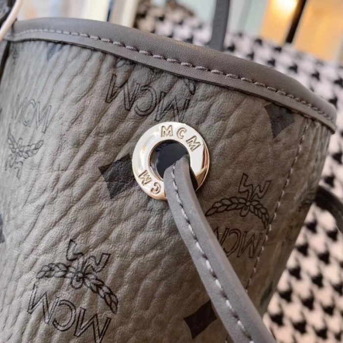 McM Medium Reversible Liz Shopper Bag Grey