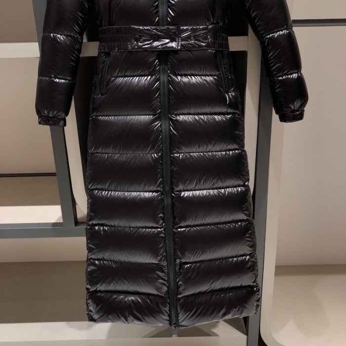Mon Hudson Nylon laqué long coat Black