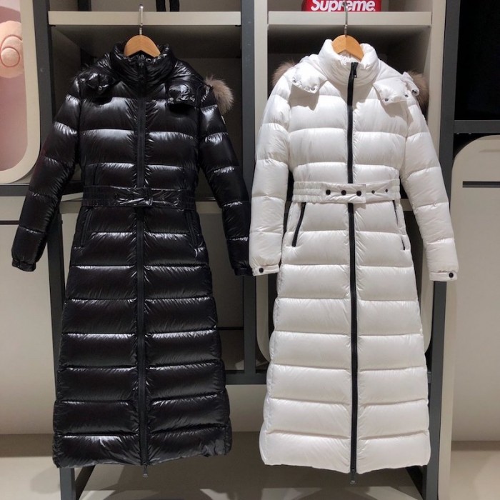 Mon Hudson Nylon laqué long coat White