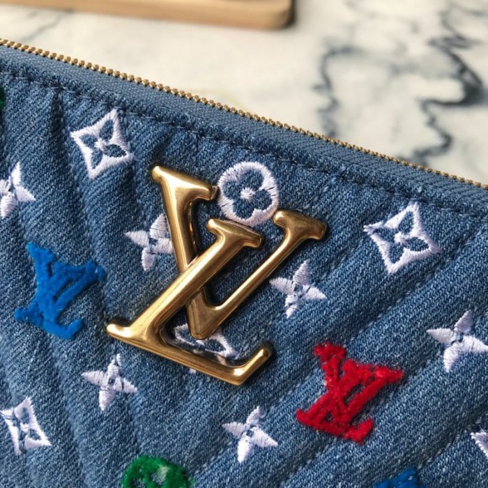 LV Monogram Denim New Wave Zipped Pochette M67538