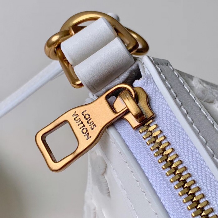 LV Embroidered Monogram Triangle Messenger White M54330
